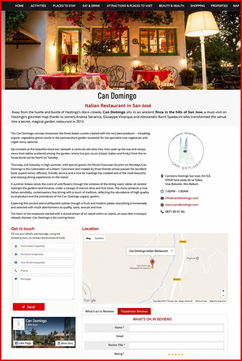 Sales Page Example when Advertise with us What's on in Tampa.com