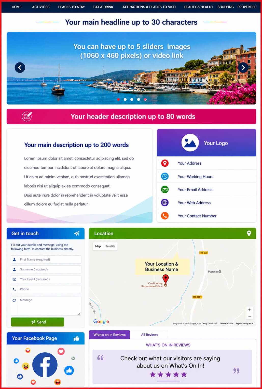 Sales Page Layout when Advertise in Tampa